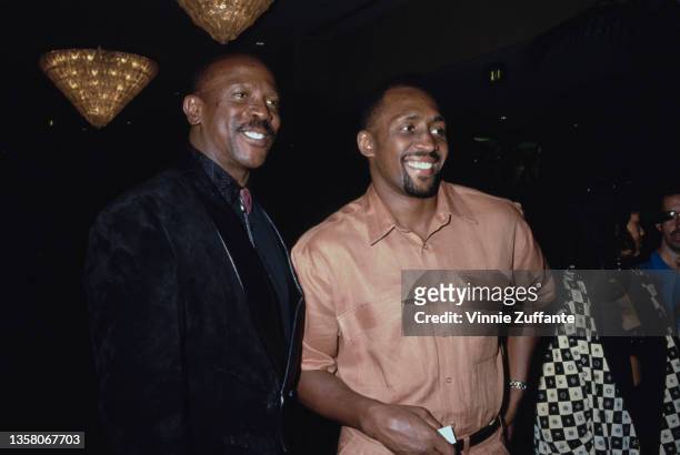 American actor Louis Gossett Jr and American boxer Thomas Hearns attend 'A Party for Richard Pryor', a CBS television tribute special, held at the...