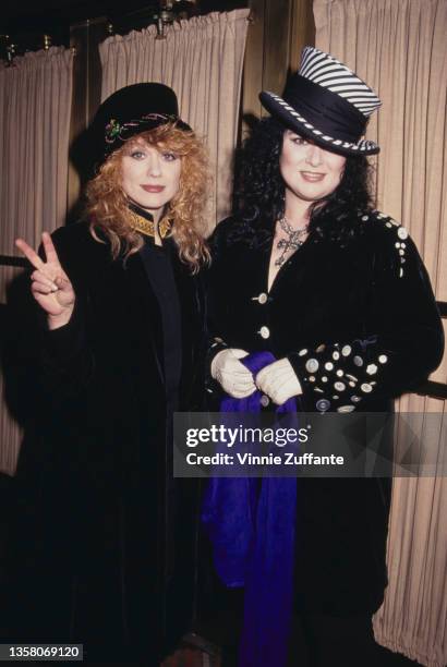 American singer, songwriter and musician Nancy Wilson and her sister, American singer, songwriter and musician Ann Wilson attend the 33rd Annual...