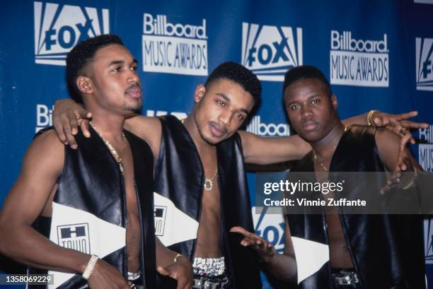 American R&B group H-Town in the press room of the 4th Annual Billboard Music Awards, held at Universal Amphitheatre in Los Angeles, California, 8th...