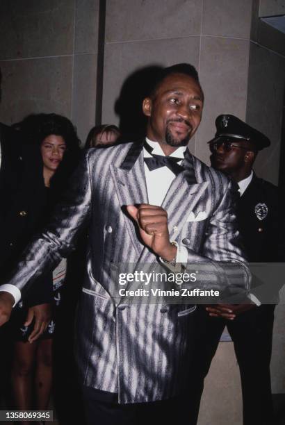 American boxer Thomas Hearns attends 'A Party for Richard Pryor', a CBS television tribute special, held at the Beverly Hilton Hotel in Beverly...