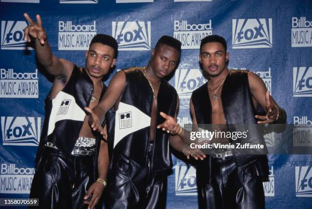 American R&B group H-Town in the press room of the 4th Annual Billboard Music Awards, held at Universal Amphitheatre in Los Angeles, California, 8th...