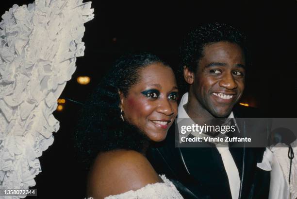 American singer and actress Patti LaBelle and American singer and songwriter Al Green attend a party celebrating the opening of Vinette Carroll's...