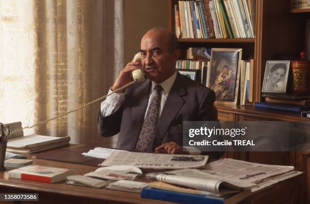 Portrait du premier ministre marocain, Abderrahman Youssoufi, en septembre 1995.