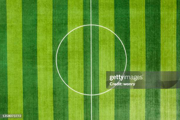 aerial view of soccer field - football pitch aerial stock pictures, royalty-free photos & images