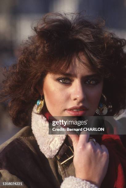 Portrait du mannequin, Alessandra Mussolini, le 22 janvier 1983.