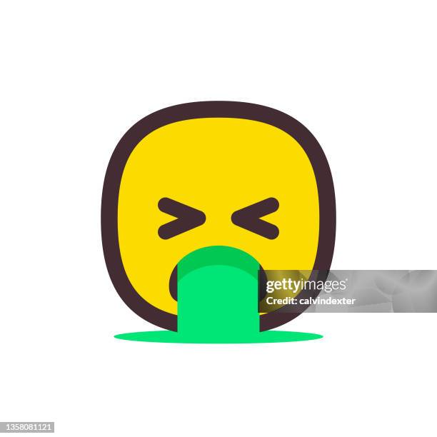 emoticon blob shape line art - digestive problems stock illustrations