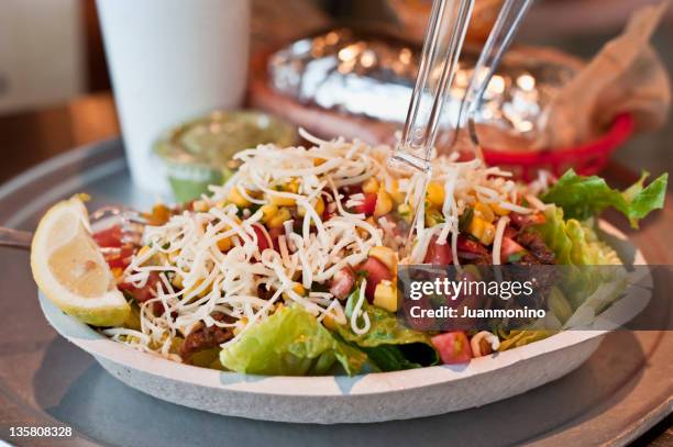 mexican beef salad - cheese salad bildbanksfoton och bilder