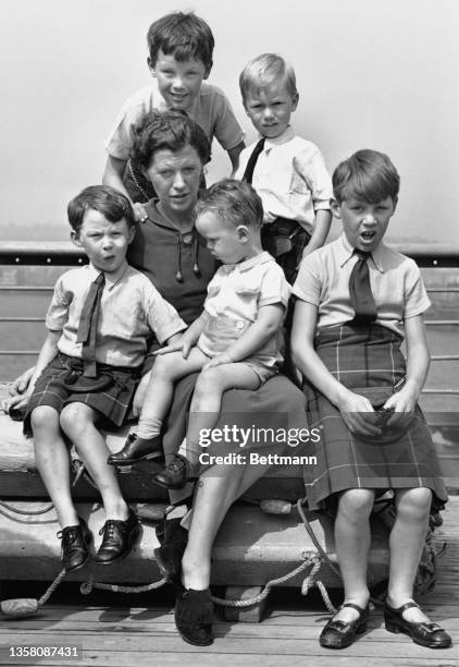 Margaret Bannerman, with her kilted children, arrived in New York City, on the British liner Cameronia, which docked with 545 evacuees from Glasgow,...