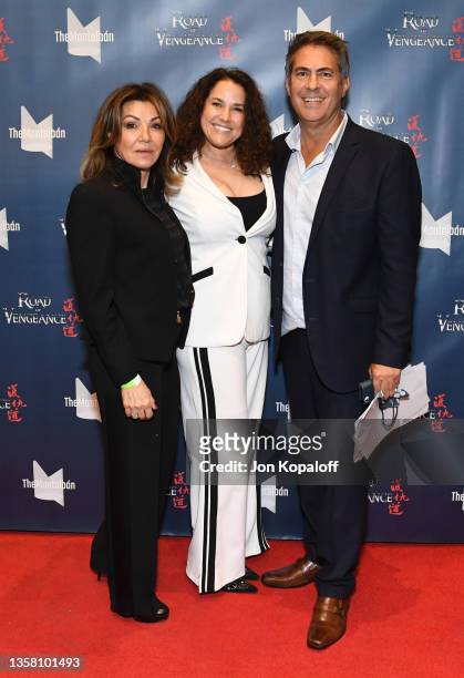 Mark Dayoub, Iris De La Rosa and guest attend “Road Of Vengeance” Premiere Screening at The Montalban on December 08, 2021 in Hollywood, California.
