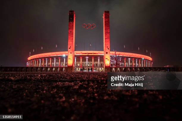 General view outside the stadium prior to the UEFA Europa Conference League group E match between 1. FC Union Berlin and Slavia Praha at...