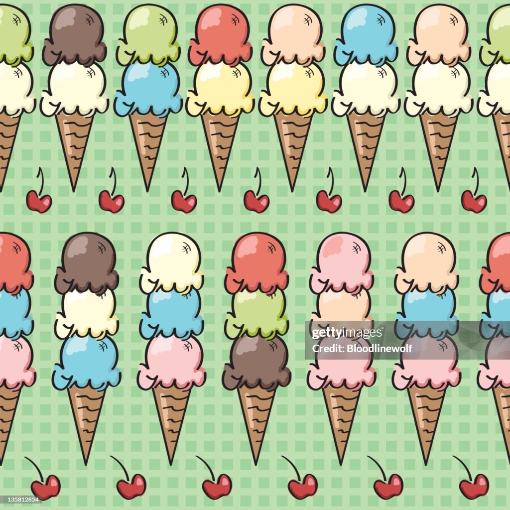 Repeatable Ice Pattern Ice Cream Cone Repeating Pattern High-Res Vector Graphic - Getty Images
