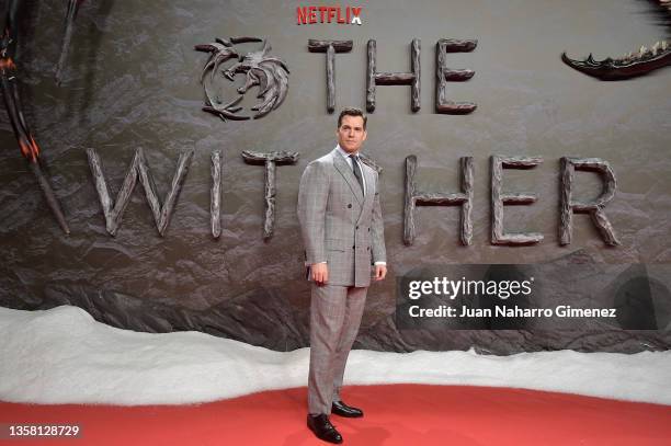 British actor Henry Cavill attends "The Witcher" season 2 premiere at Kinepolis Cinema on December 9, 2021 in Madrid, Spain.