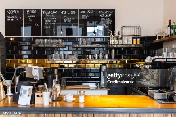 interior of a local cafe - coffee shop display stock pictures, royalty-free photos & images