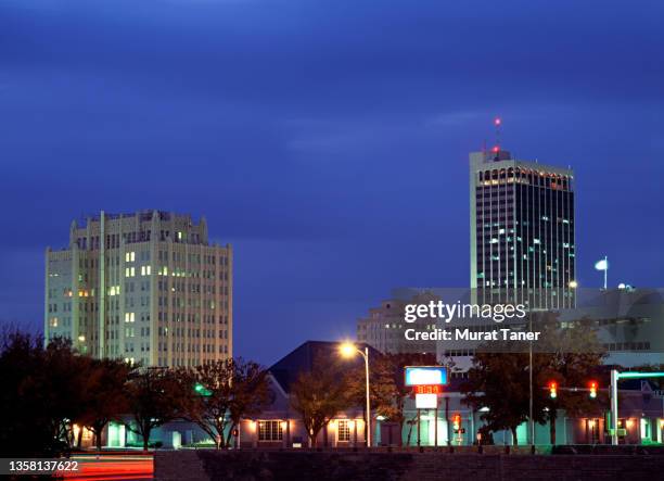 skyline of amarillo - amarillo color stock-fotos und bilder