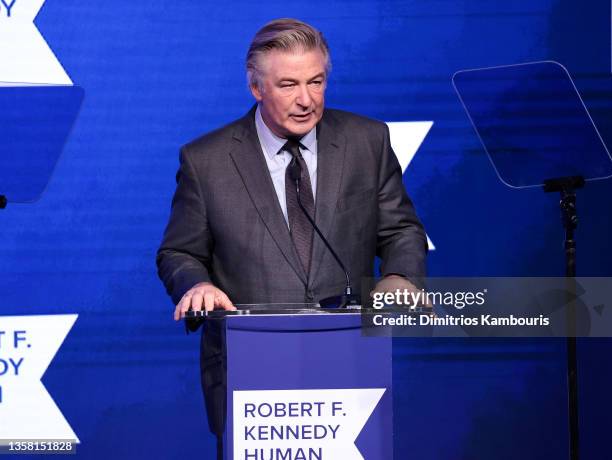 Alec Baldwin attends the 2021 RFK Ripple Of Hope Gala at New York Hilton Midtown on December 09, 2021 in New York City.