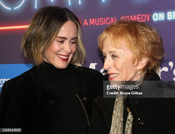 Sarah Paulson and Holland Taylor pose at the opening night for Stephen Sondheim's "Company" on Broadway at The Bernard B. Jacobs Theatre on December...