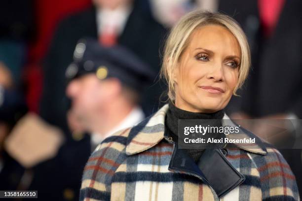 Dana Perino attends the new All-American Christmas Tree lighting outside News Corporation at Fox Square on December 9, 2021 in New York City. The...