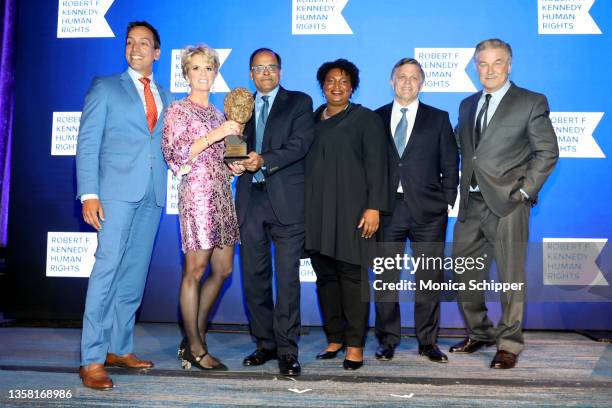 José E. Feliciano, Kerry Kennedy, Deven Parekh, Stacey Abrams, Douglas Brinkley and Alec Baldwin attend the 2021 Robert F. Kennedy Human Rights...