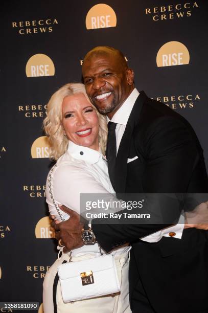 Actors Rebecca Crews and Terry Crews attend the "Rebecca Crews Apparel" Launch at Saks Fifth Avenue on December 09, 2021 in Beverly Hills, California.