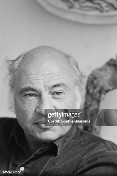 French writer, sociologist, and philosopher Edgar Morin , who also writes under the pseudonym Edgar Nahoum, at home.