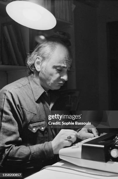 French writer, sociologist, and philosopher Edgar Morin , who also writes under the pseudonym Edgar Nahoum, at home.