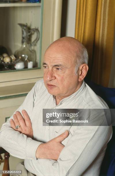 French writer, sociologist, and philosopher Edgar Morin , who also writes under the pseudonym Edgar Nahoum, at home. In 1991, he published Les Idees:...