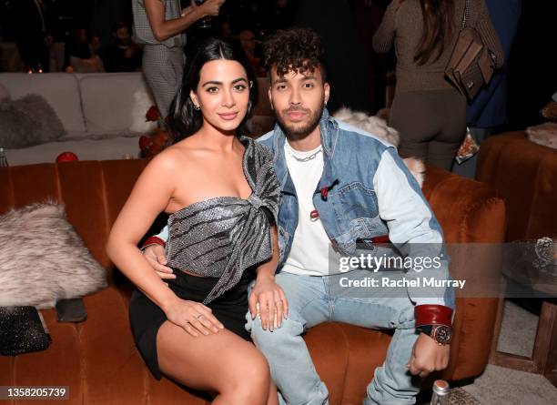 Emeraude Toubia and Prince Royce attend the Prime Video red carpet premiere for new rom-com holiday series "With Love" at NeueHouse Los Angeles on...