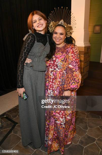 Birdie Silverstein and Gloria Calderón Kellett attend the Prime Video red carpet premiere for new rom-com holiday series "With Love" at NeueHouse Los...