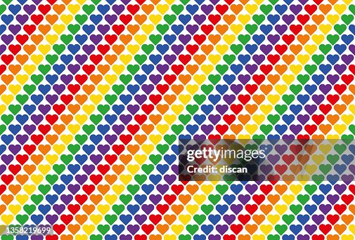 Rainbow Hearts Seamless Pattern. Rainbow Hearts Seamless Pattern.