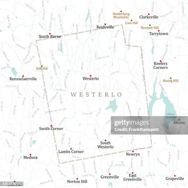 ny albany westerlo vector road map - westchester county stock illustrations