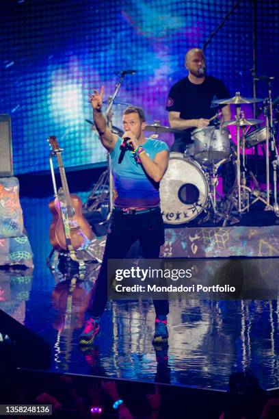 Coldplay frontman Chris Martin during the X-Factor Final at the Mediolanum Forum. Milan , December 9th, 2021