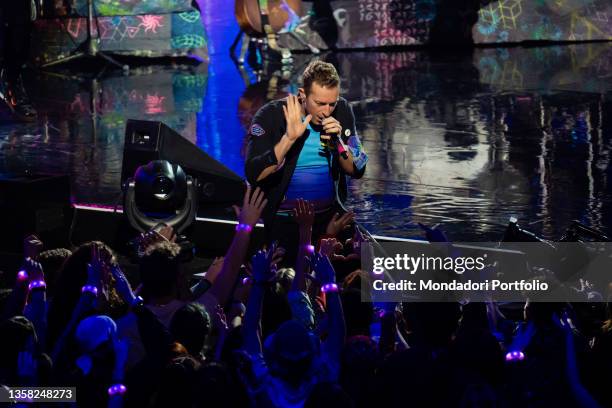 Coldplay frontman Chris Martin during the X-Factor Final at the Mediolanum Forum. Milan , December 9th, 2021