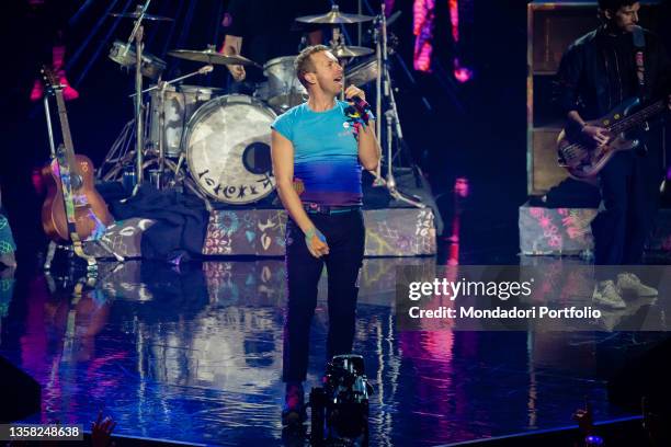 Coldplay frontman Chris Martin during the X-Factor Final at the Mediolanum Forum. Milan , December 9th, 2021