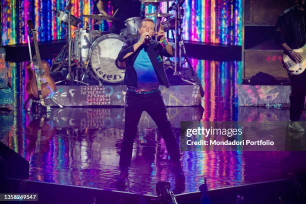 Coldplay frontman Chris Martin during the X-Factor Final at the Mediolanum Forum. Milan , December 9th, 2021