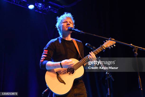 Ed Sheeran performs on stage at Irving Plaza on December 09, 2021 in New York City.