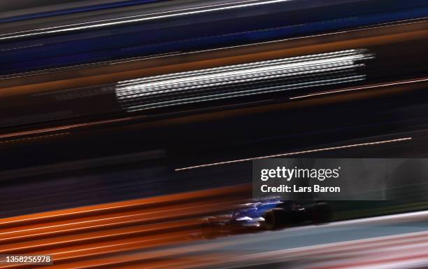 George Russell of Great Britain driving the Williams Racing FW43B Mercedes during practice ahead of the F1 Grand Prix of Abu Dhabi at Yas Marina...