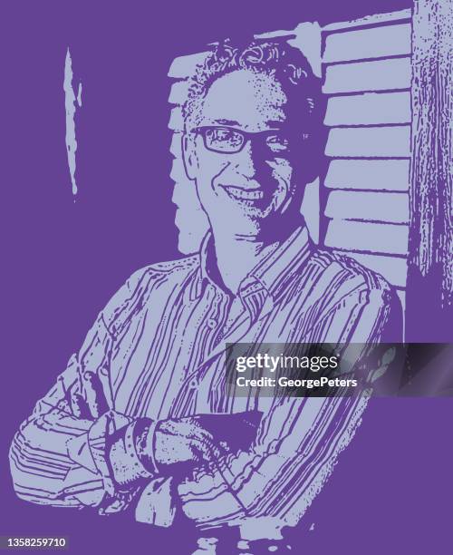 confident senior man - sober stock illustrations