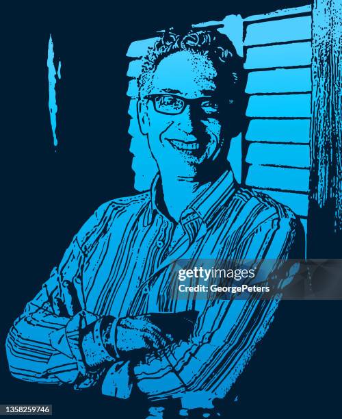 confident senior man - sober stock illustrations