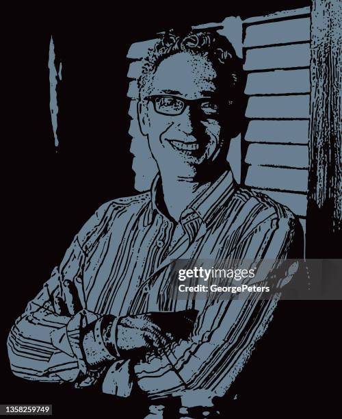 confident senior man - sober stock illustrations