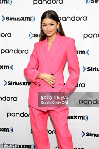 Zendaya attends SiriusXM's Town Hall with the cast of Spider-Man: No Way Home on December 10, 2021 in New York City.