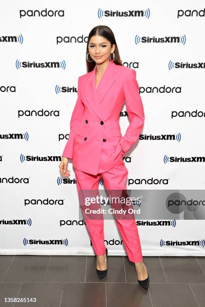 Zendaya attends SiriusXM's Town Hall with the cast of Spider-Man: No Way Home on December 10, 2021 in New York City.