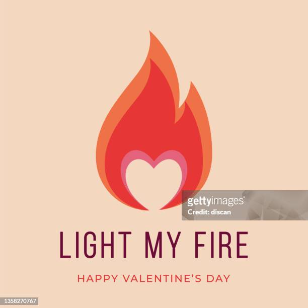 バレンタインデーカード。あなたは私の火を点灯します。インスピレーションの引用と一致を燃やす。 - 炎点のイラスト素材／クリップアート素材／マンガ素材／アイコン素材