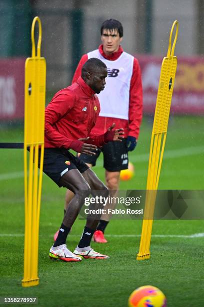 Maissa Ndiaye of AS Roma during a training session at Centro Sportivo Fulvio Bernardini on December 10, 2021 in Rome, Italy.