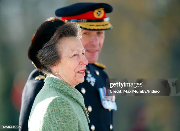 Princess Anne, Princess Royal represents Her Majesty The Queen as the Reviewing Officer during The Sovereign's Parade at the Royal Military Academy...