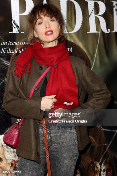 Chiara Francini attends the photocall of the movie "Altri Padri" at Cinema Adriano on December 10, 2021 in Rome, Italy.