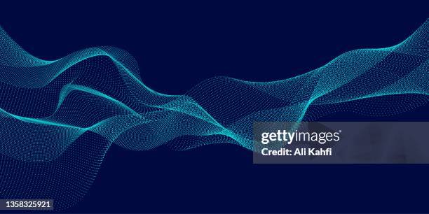 abstract waving particle technology background - particle stock illustrations