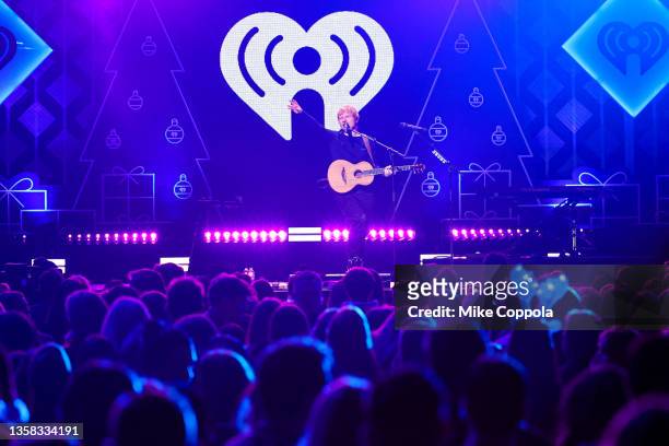 Ed Sheeran performs during iHeartRadio Z100 Jingle Ball 2021 on December 10, 2021 in New York City.