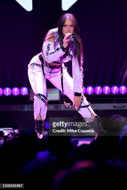Tate McRae performs onstage during iHeartRadio Z100 Jingle Ball 2021 on December 10, 2021 in New York City.
