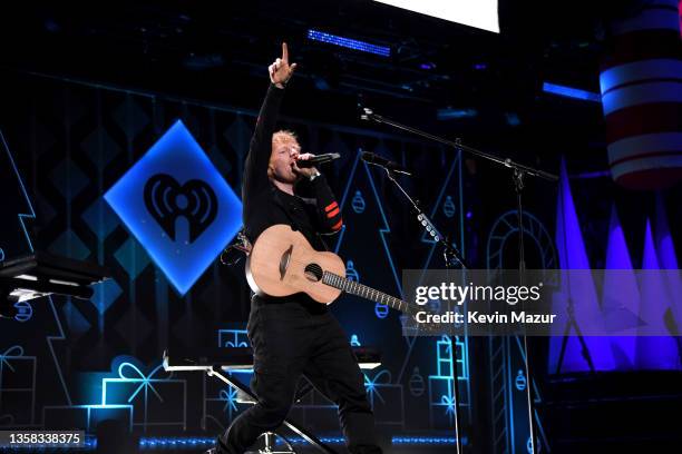 Ed Sheeran performs onstage during iHeartRadio Z100 Jingle Ball 2021 on December 10, 2021 in New York City.