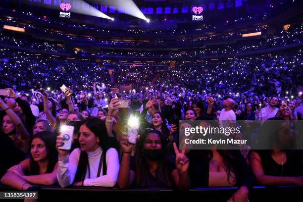 View of the audience during iHeartRadio Z100 Jingle Ball 2021 on December 10, 2021 in New York City.